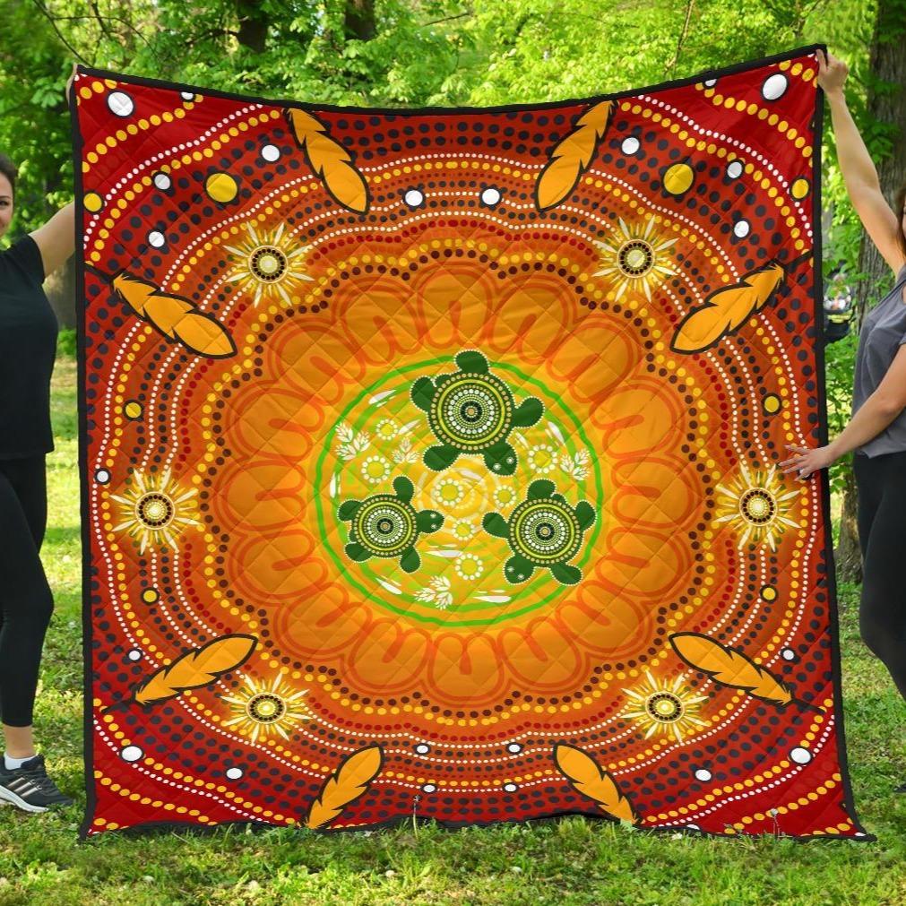 aboriginal-premium-quilt-turtle-circle-dot-painting-art