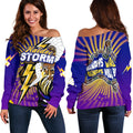 Storm Naidoc Week Women's Off Shoulder Sweater Indigenous Style - Vibe Hoodie