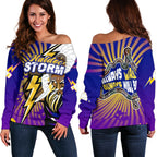 Storm Naidoc Week Women's Off Shoulder Sweater Indigenous Style - Vibe Hoodie