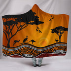 aboriginal-hooded-blanket-kangaroo-sunset-dot-painting