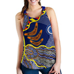 Aboriginal Women's Racerback Tank, Australian Boomerang Dot Painting Art - Vibe Hoodie
