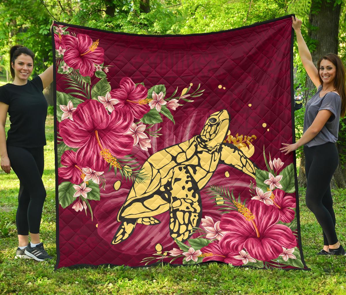 new-zealand-premium-quilt-turtle-polynesian-hibiscus