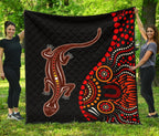 aboriginal-premium-quilt-aboriginal-lizard-with-dot-painting-pattern