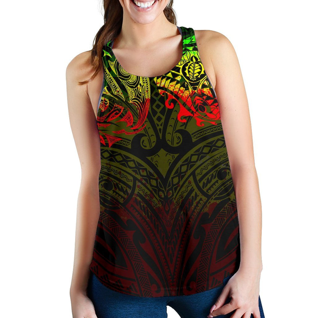 New Zealand Women'S Racerback Tank, Maori Polynesian Tattoo Reggage - Vibe Hoodie