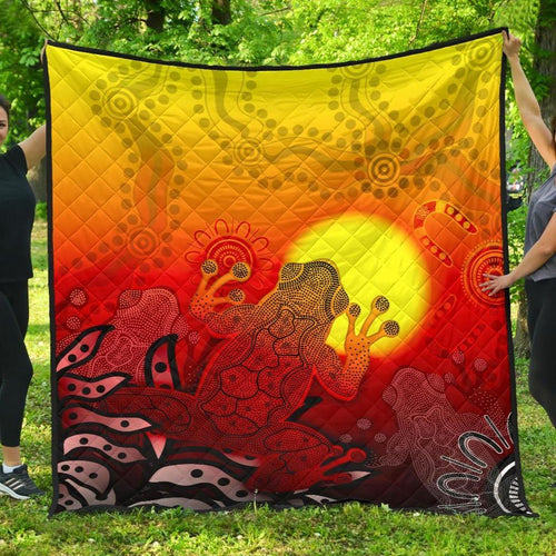 aboriginal-premium-quilt-indigenous-frog-red