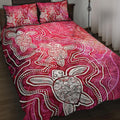 aboriginal-quilt-bed-set-sea-turtle-with-indigenous-patterns-pink