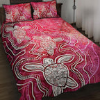 aboriginal-quilt-bed-set-sea-turtle-with-indigenous-patterns-pink