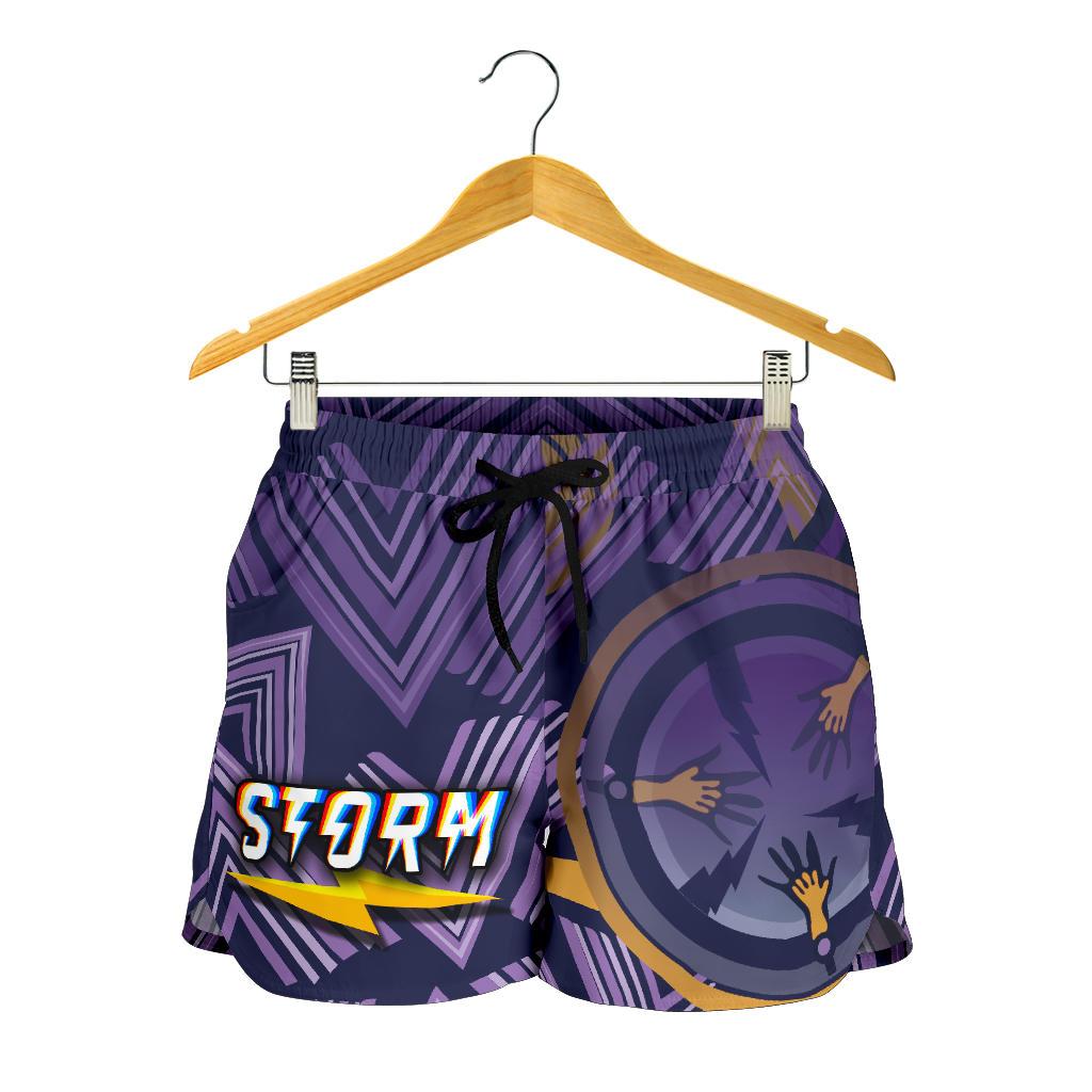 Storm Women Shorts Simple Indigenous - Purple - Vibe Hoodie