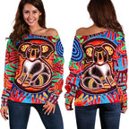 Aboriginal Off Shoulder Sweater, Koala and Hand Art Dot Painting Sweater - Vibe Hoodie