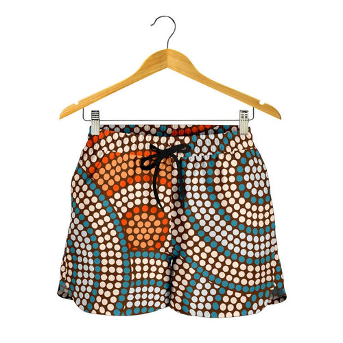 Aboriginal Shorts, Indigenous Dot Painting Short Women 07 - Vibe Hoodie