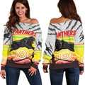 Panthers Off Shoulder Sweater Indigenous Setting Sun - Vibe Hoodie