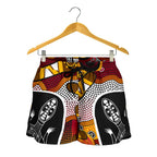 Aboriginal Shorts, Lizard Patterns Boomerang Indigenous Dot Painting Women - Vibe Hoodie