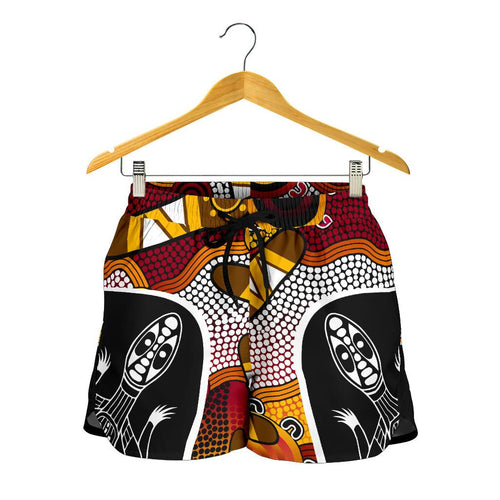 Aboriginal Shorts, Lizard Patterns Boomerang Indigenous Dot Painting Women - Vibe Hoodie