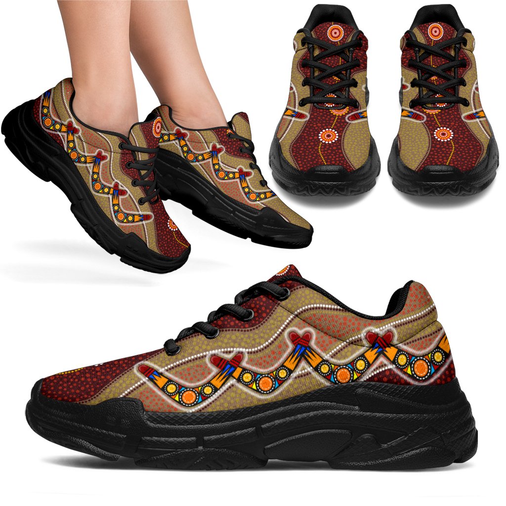 aboriginal-sneakers-boomerang-patterns-circle-dot-painting-chunky