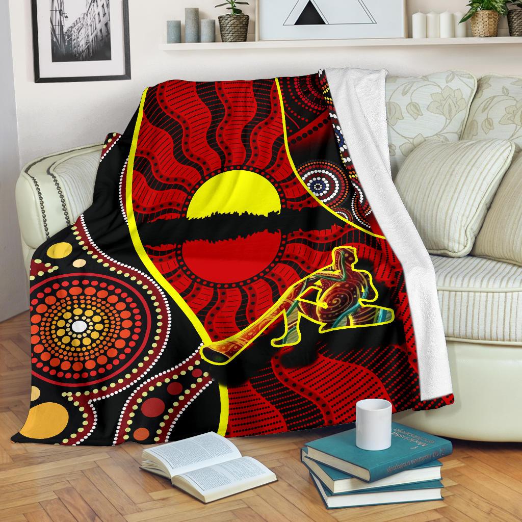 premium-blanket-australia-aboriginal-dots-with-didgeridoo