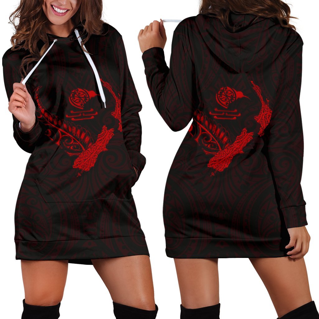 new-zealand-heart-womens-hoodie-dress-map-kiwi-mix-silver-fern-red