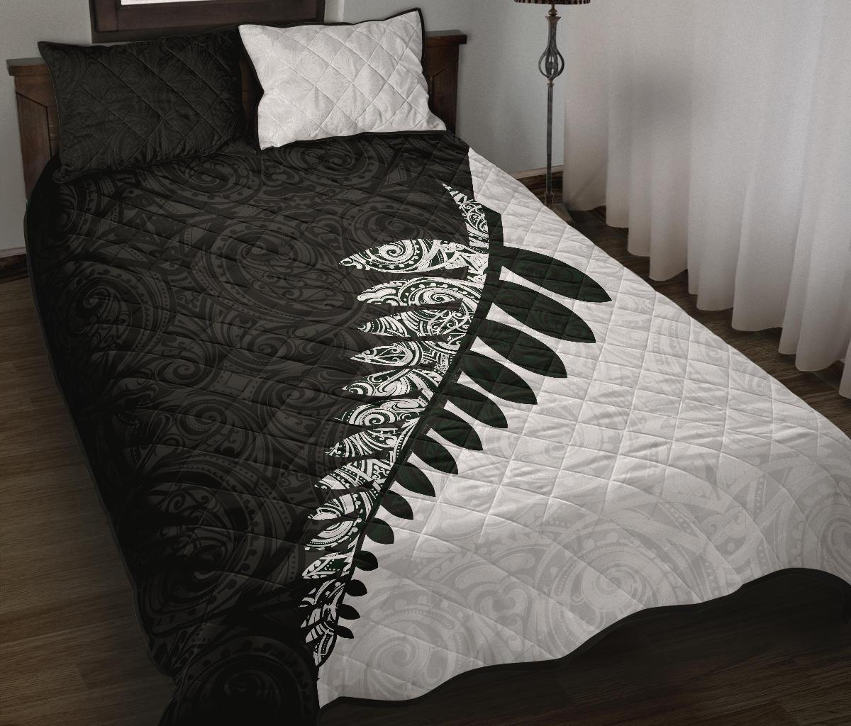 quilt-bed-set-nz-silver-fern-black-white