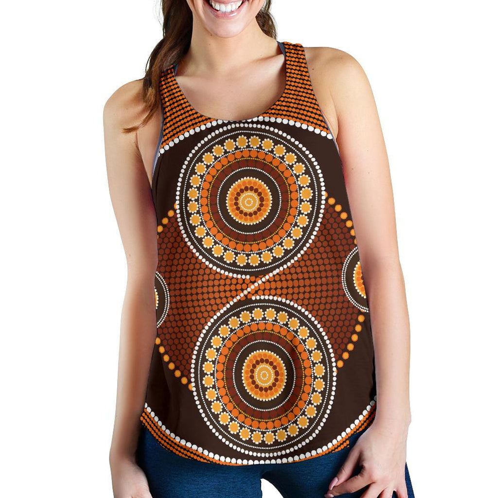 Racerback Tank - Aboriginal Dot Painting Tank Top Ver10 - Women - Vibe Hoodie