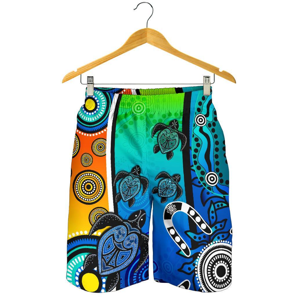 aboriginal-mens-shorts-indigenous-turtle-dot-painting-art