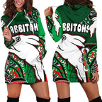 Rabbitohs Women Hoodie Dress Indigenous Survival World - Vibe Hoodie