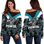 Port Adelaide Off Shoulder Sweater Power - Vibe Hoodie