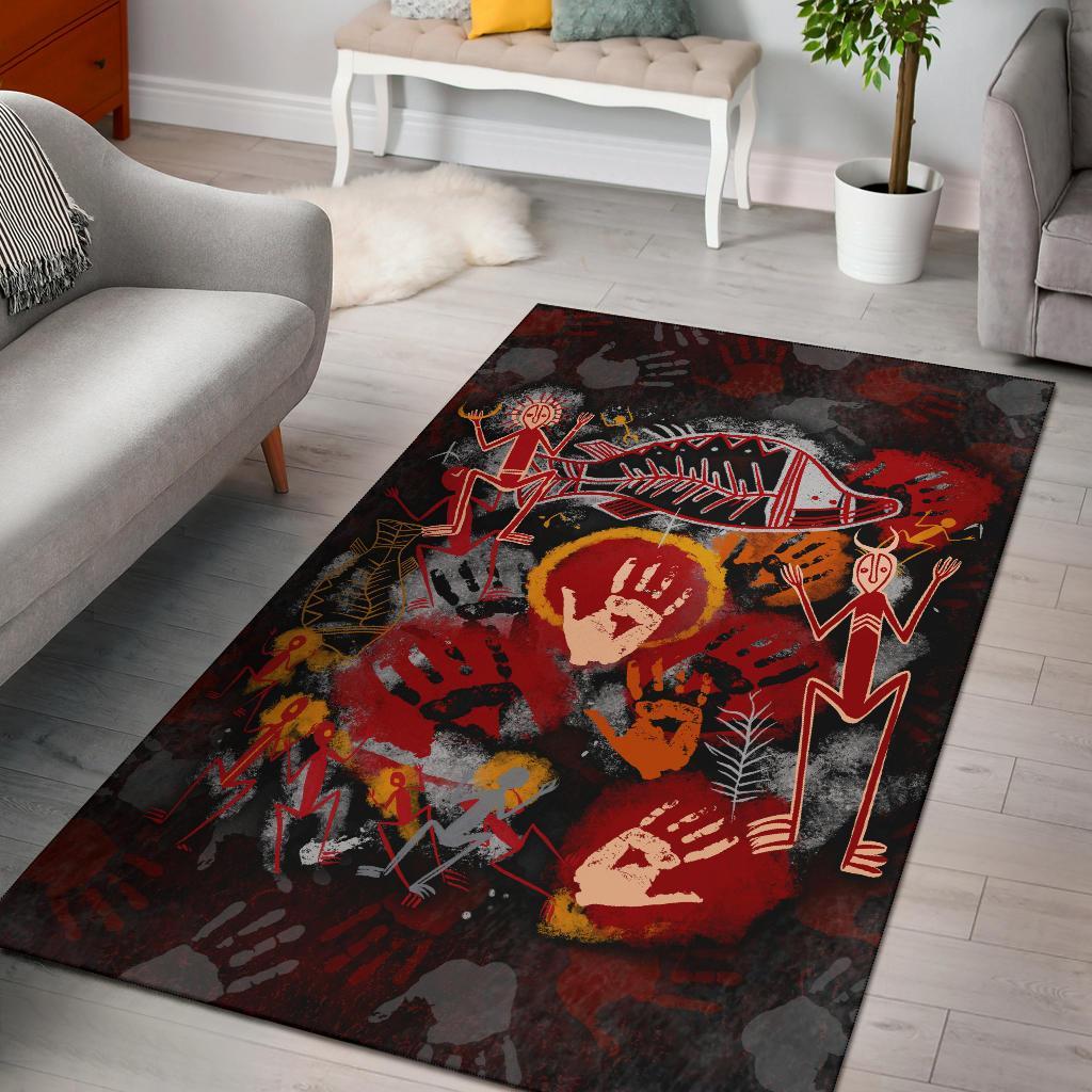 aboriginal-area-rug-indigenous-fish-hand-art