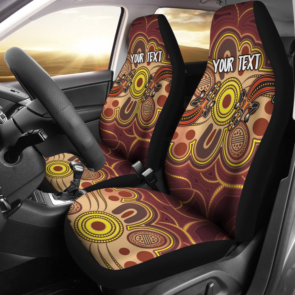 custom-aboriginal-car-seat-covers-indigenous-lizard-dot-painting-art