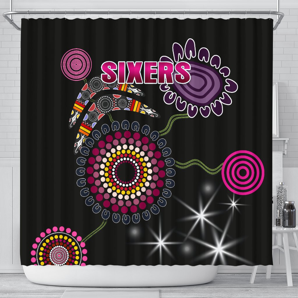 sydney-shower-curtain-sixers-indigenous-black