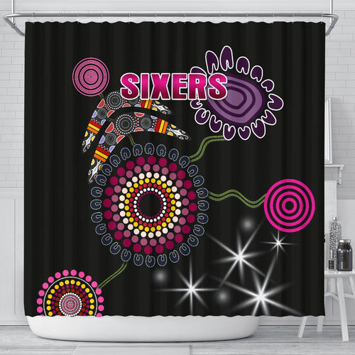 sydney-shower-curtain-sixers-indigenous-black