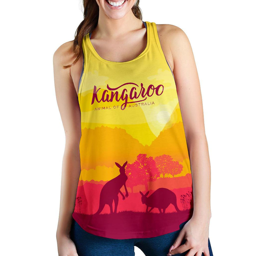 Racerback Tank - Kangaroo Top Tank Morning Uluru - Women - Vibe Hoodie