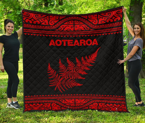 aotearoa-new-zealand-maori-premium-quilt-silver-fern-red