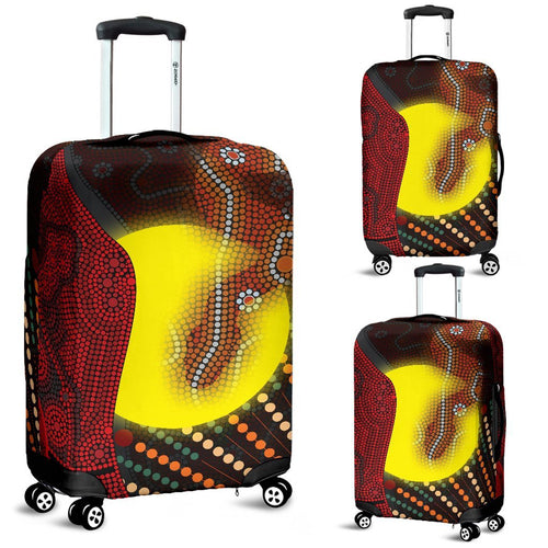 aboriginal-luggage-covers-indigenous-snake-sun-dot-painting