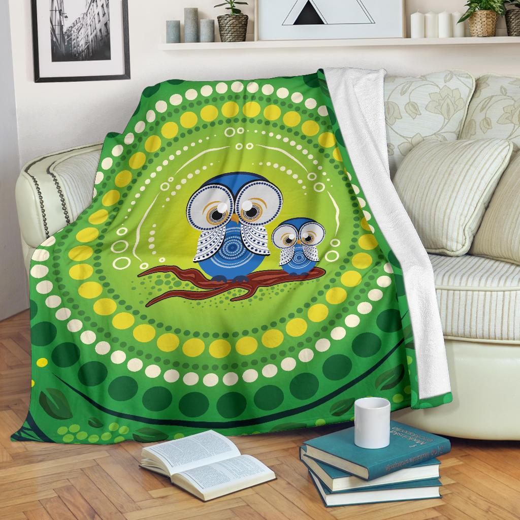 premium-blanket-indigenous-owl