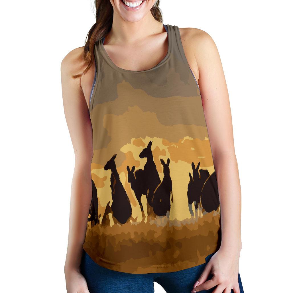 Racerback Tank - Kangaroo Top Tank Family Sunset Ver02 - Women - Vibe Hoodie