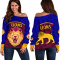 Brisbane Lions Women Off Shoulder Sweater Powerful - Vibe Hoodie