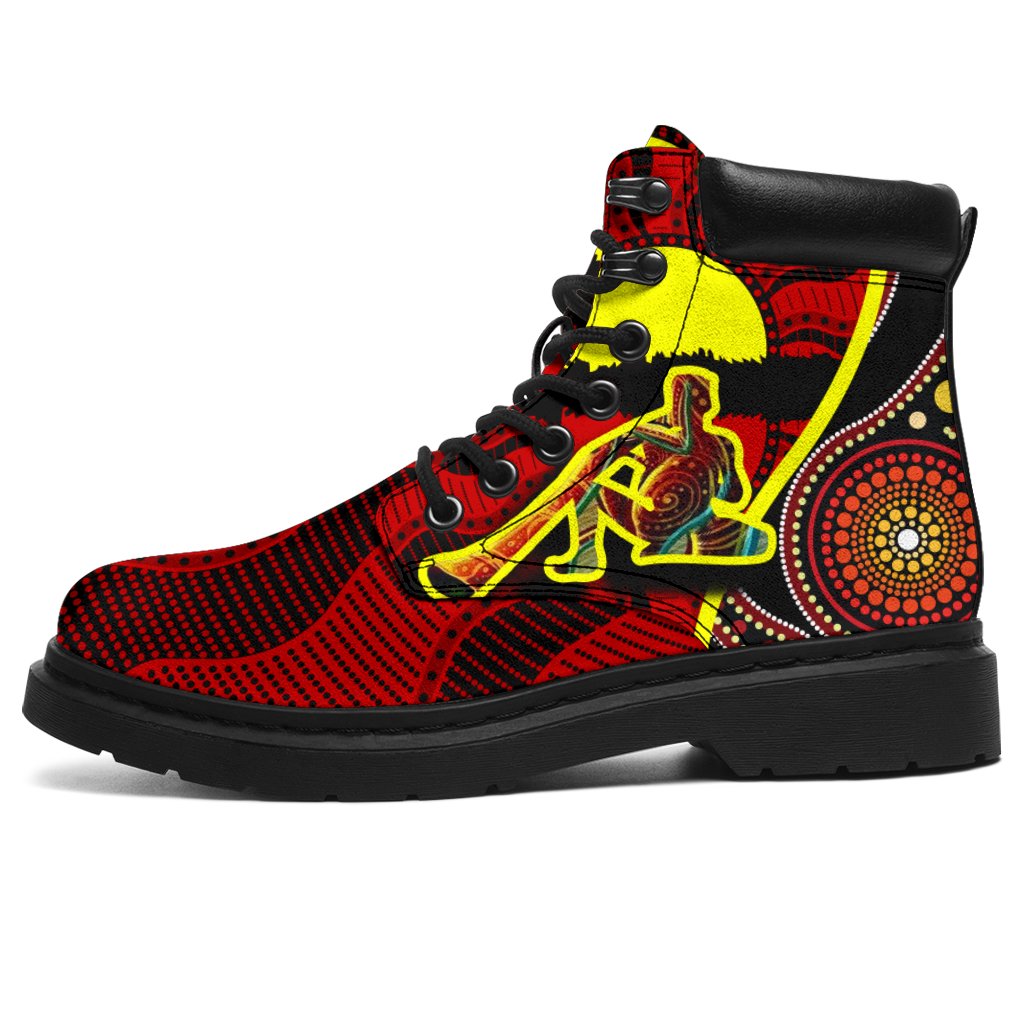 all-season-boots-australia-aboriginal-dots-with-didgeridoo