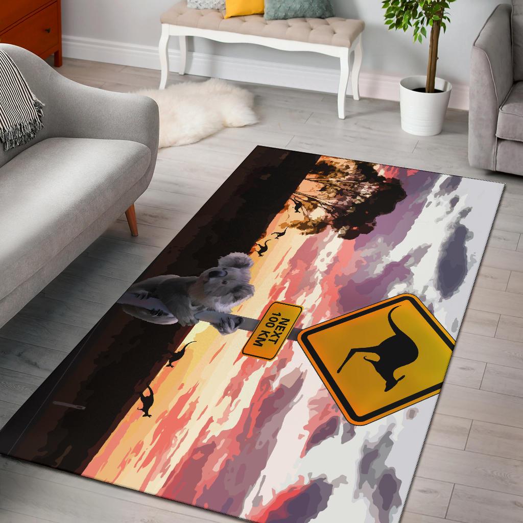 area-rug-koala-rug-kangaroo-sign-sunset-landscape-art