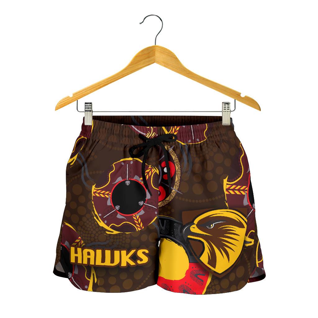 Hawthorn Women Shorts Hawks Indigenous - Brown - Vibe Hoodie