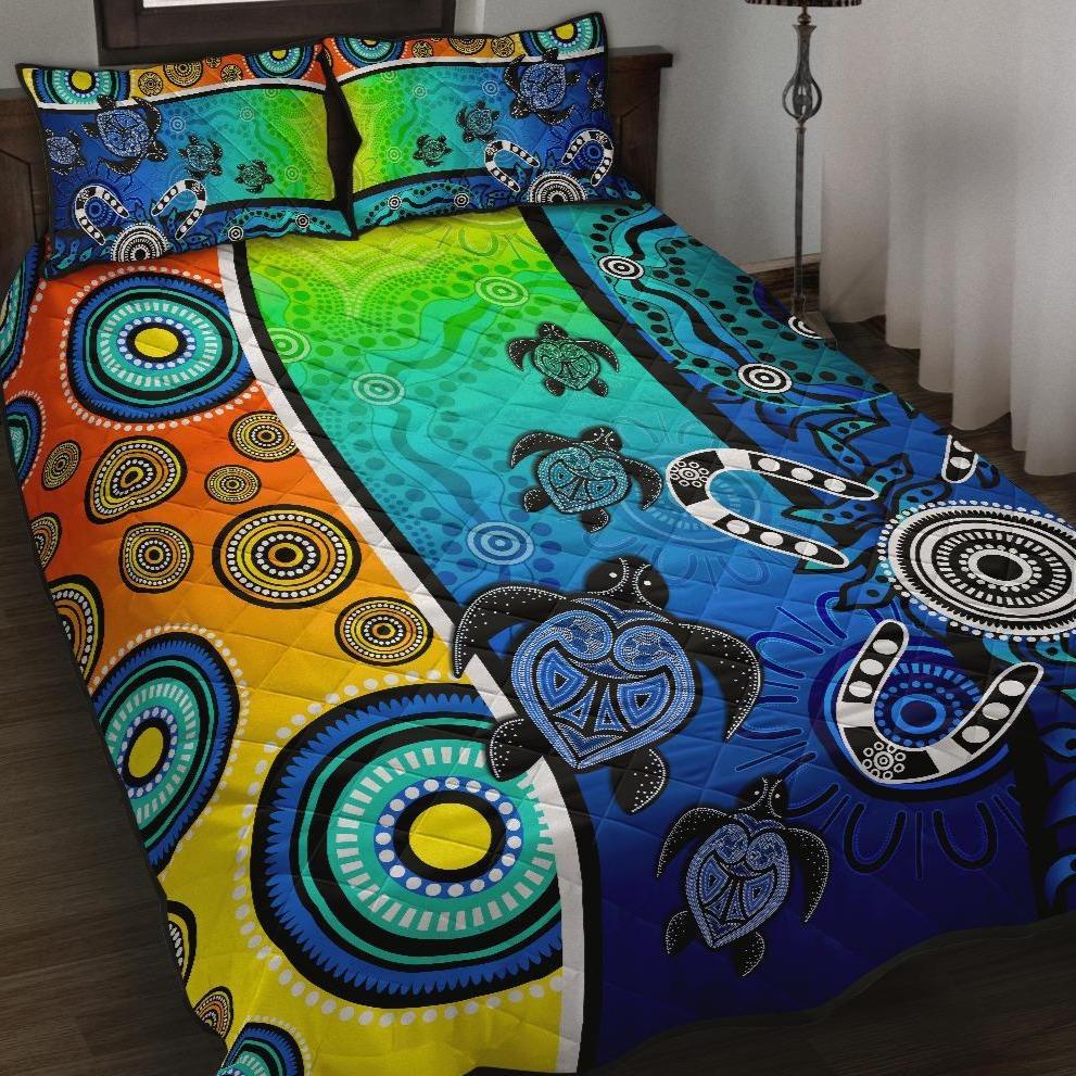 aboriginal-quilt-bed-set-indigenous-turtle-dot-painting-art