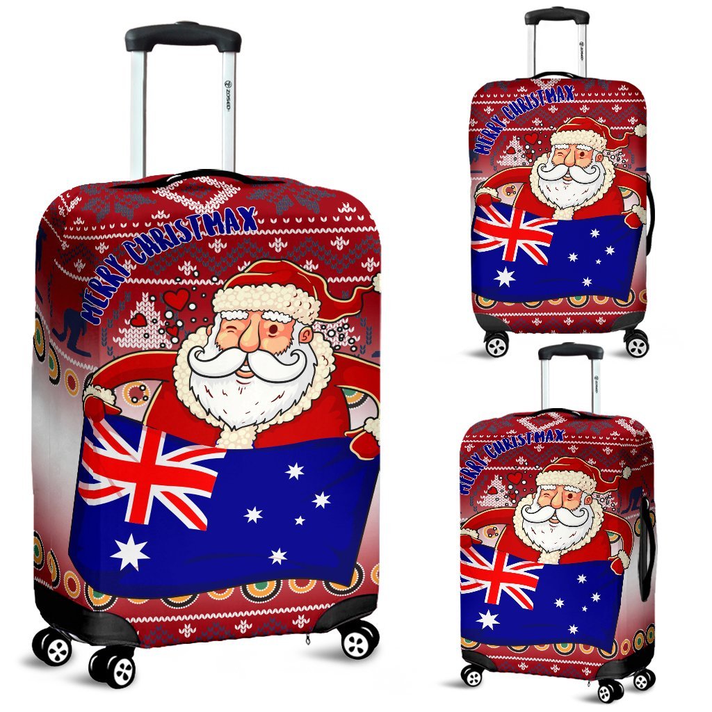 christmas-luggage-covers-australia-santa-claus-hold-the-flag-red