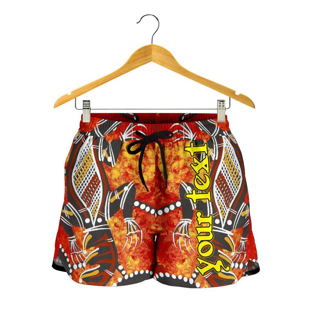 (Custom) Shorts Women - Aboriginal Crocodile And Kangaroo - Vibe Hoodie
