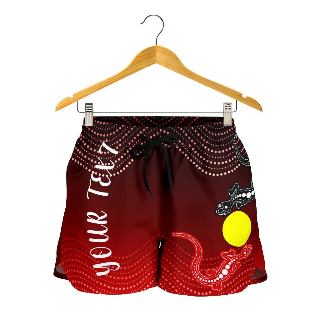 [Custom]Aboriginal All Over Print Women's Shorts - Two Indigenous Lizard - Vibe Hoodie