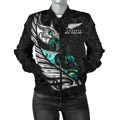 new-zealand-bomber-jacket-for-women-manaia-paua-fern-wing-white