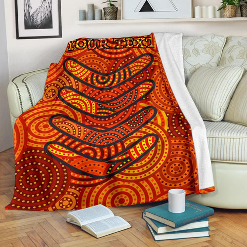 aboriginal-personalised-premium-blanket-aboriginal-boomerangs-and-dot-circle