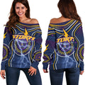 Melbourne Off Shoulder Sweater Lightning Storm Indigenous - Vibe Hoodie