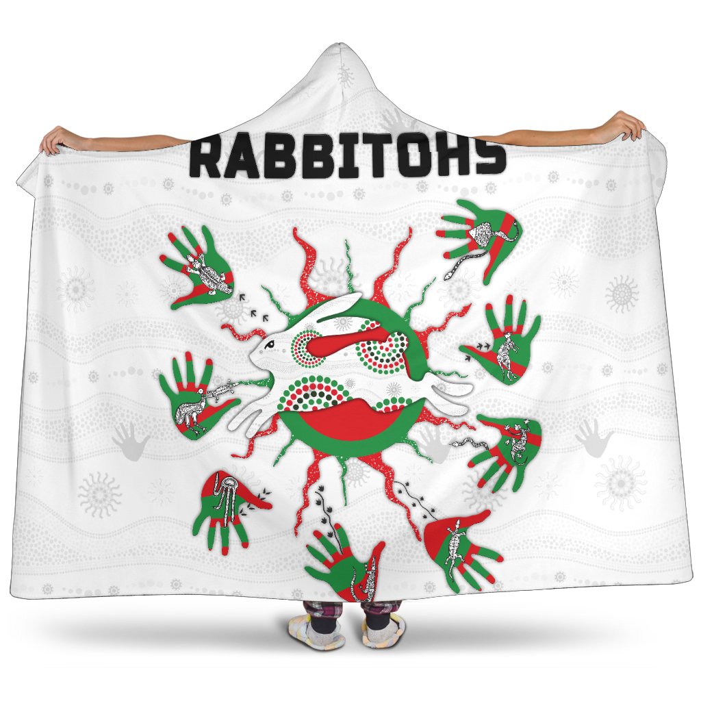 rabbitohs-indigenous-hooded-blanket-animals-aboriginal