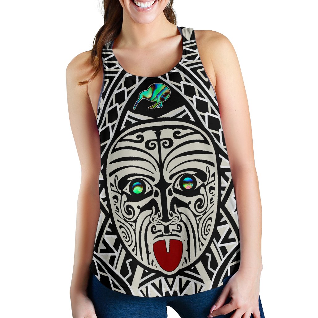 Integrity Maori Ta Moko Women Racerback Tank Kiwi and Paua - Vibe Hoodie