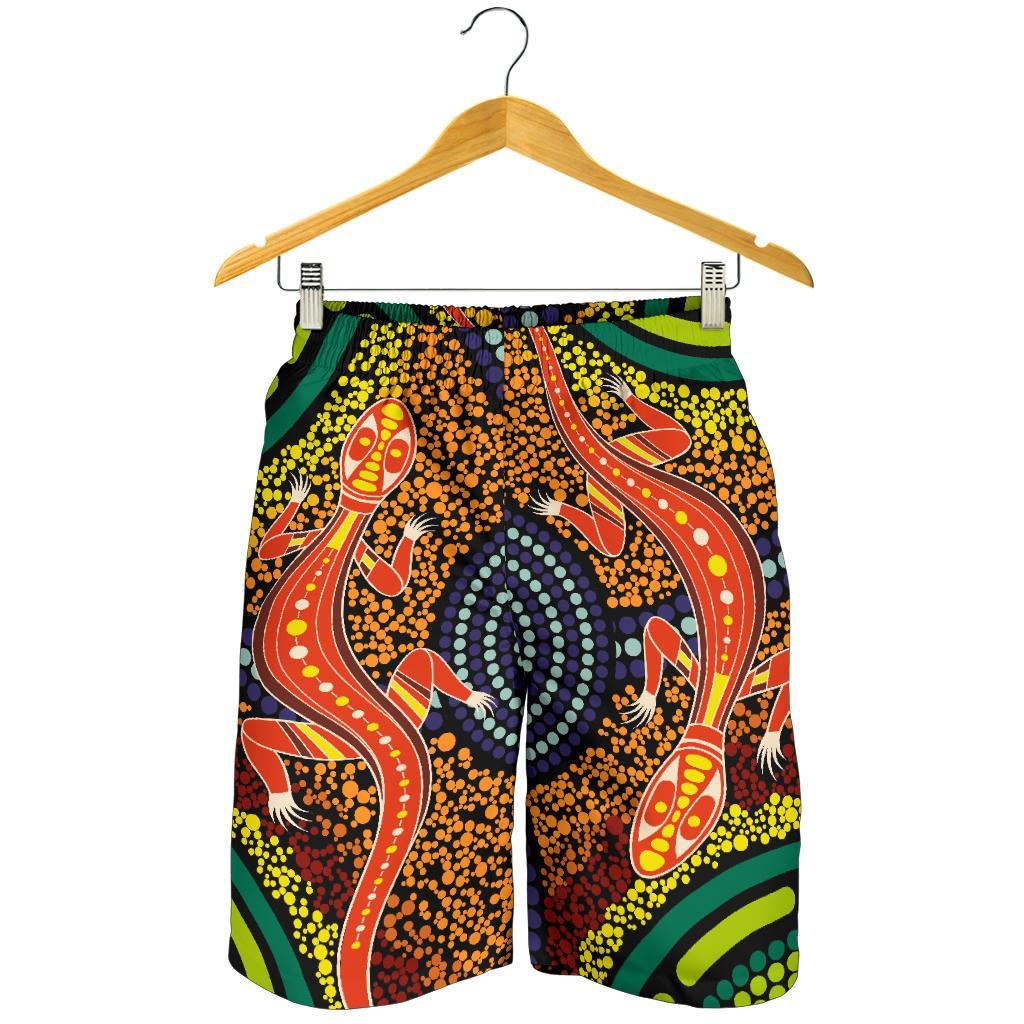 1st-australia-men-shorts-aboriginal-two-lizards-dot-painting-circle