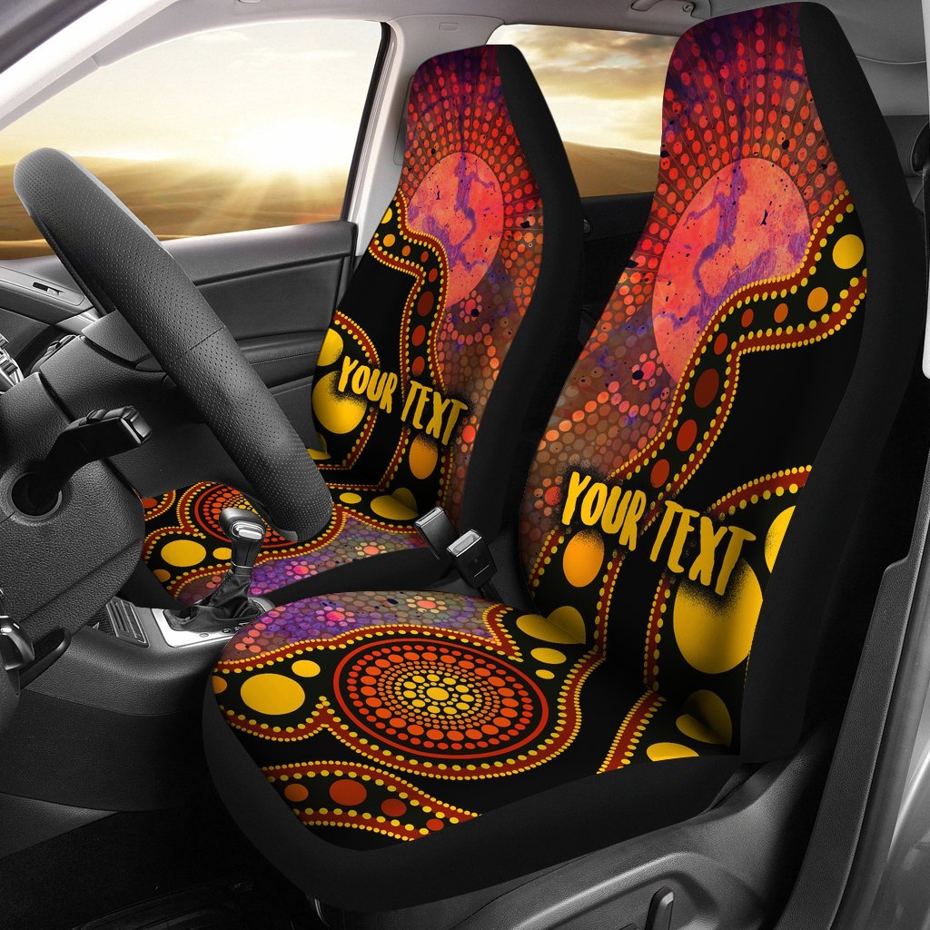 custom-text-aboriginal-car-seat-covers-australia-indigenous-flag-circle-dot-painting-art-golden