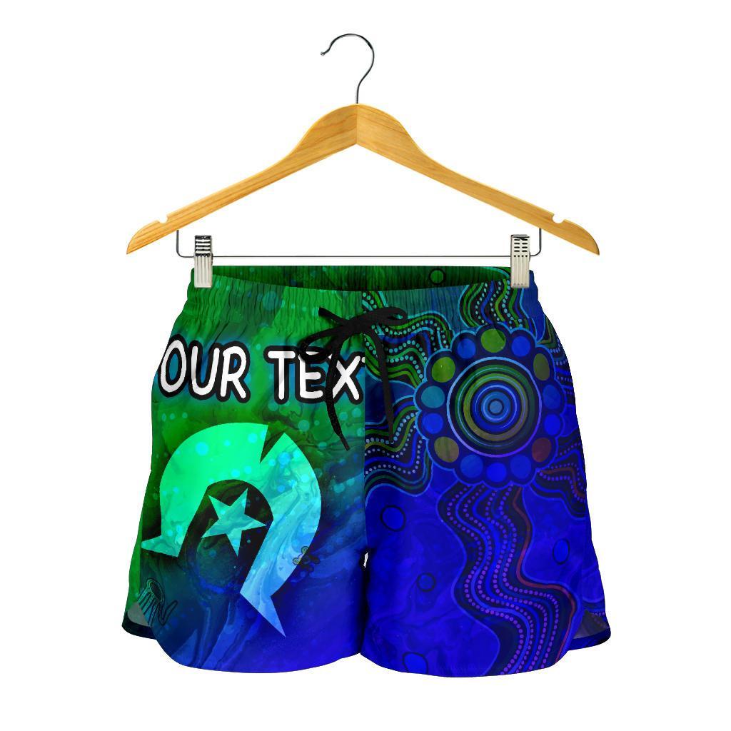 [Custom] Aboriginal Women's Shorts , Torres Strait Islands Flag - Vibe Hoodie